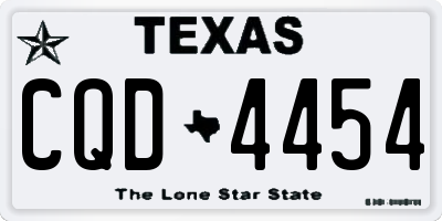 TX license plate CQD4454