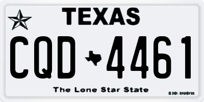 TX license plate CQD4461