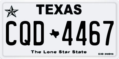 TX license plate CQD4467