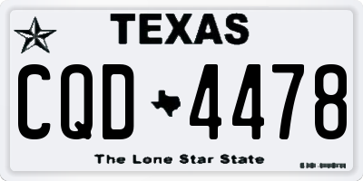 TX license plate CQD4478