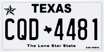 TX license plate CQD4481