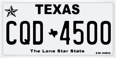 TX license plate CQD4500