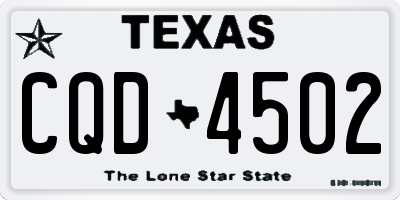 TX license plate CQD4502