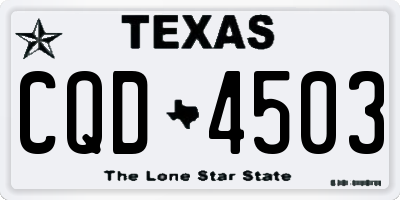 TX license plate CQD4503