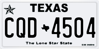 TX license plate CQD4504