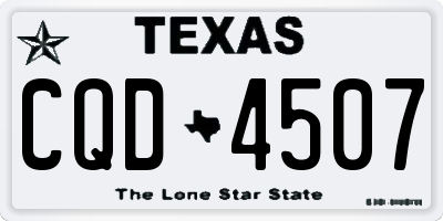 TX license plate CQD4507