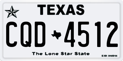 TX license plate CQD4512