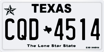 TX license plate CQD4514