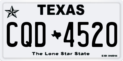 TX license plate CQD4520