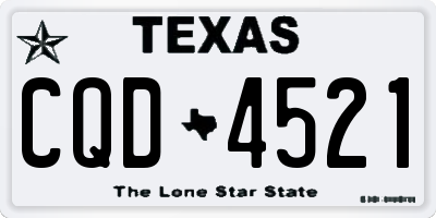 TX license plate CQD4521