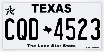 TX license plate CQD4523