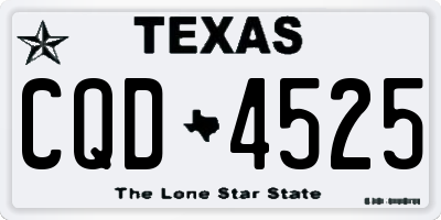 TX license plate CQD4525
