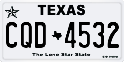 TX license plate CQD4532