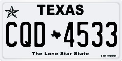 TX license plate CQD4533