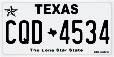 TX license plate CQD4534