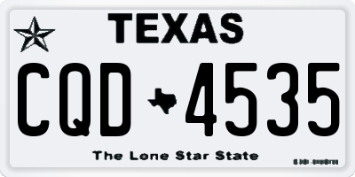 TX license plate CQD4535