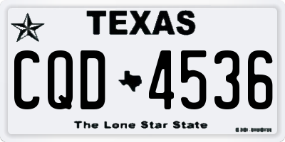 TX license plate CQD4536