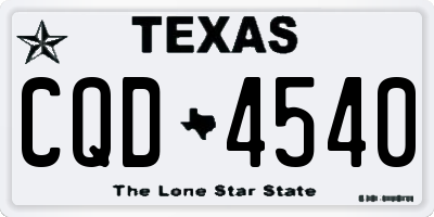 TX license plate CQD4540