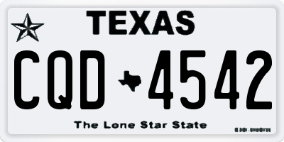 TX license plate CQD4542