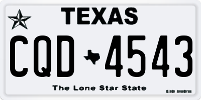 TX license plate CQD4543