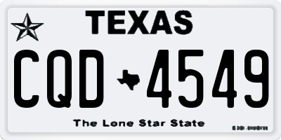 TX license plate CQD4549