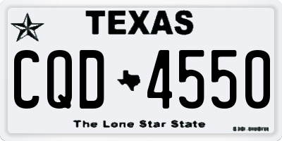TX license plate CQD4550