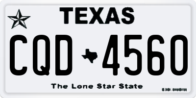 TX license plate CQD4560