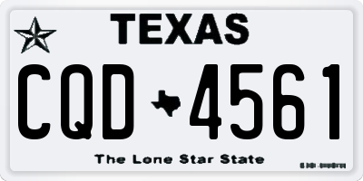 TX license plate CQD4561