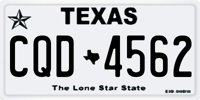 TX license plate CQD4562