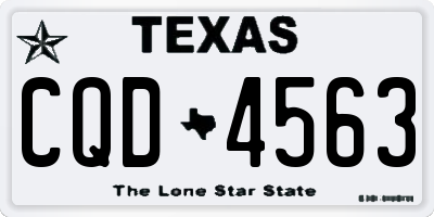 TX license plate CQD4563