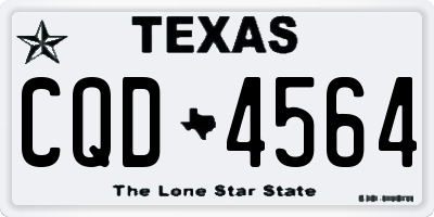 TX license plate CQD4564