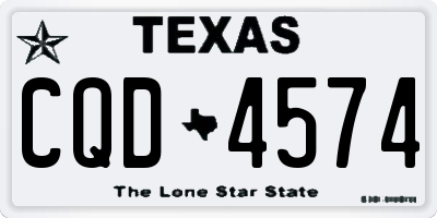 TX license plate CQD4574