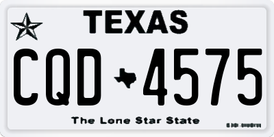 TX license plate CQD4575
