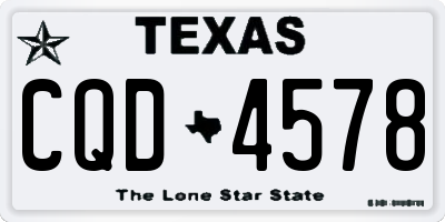 TX license plate CQD4578