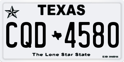 TX license plate CQD4580