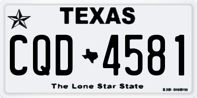 TX license plate CQD4581