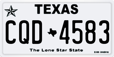 TX license plate CQD4583