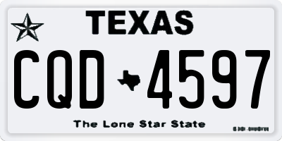 TX license plate CQD4597