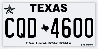 TX license plate CQD4600
