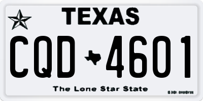 TX license plate CQD4601