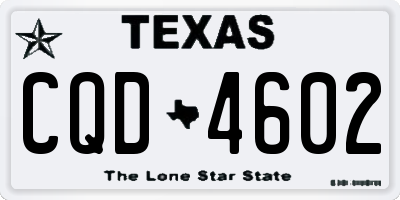 TX license plate CQD4602