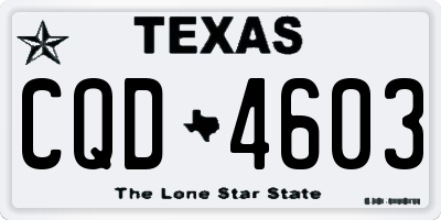TX license plate CQD4603