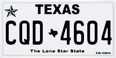TX license plate CQD4604