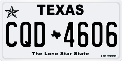 TX license plate CQD4606