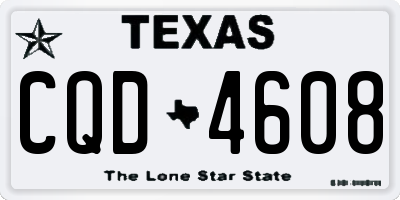 TX license plate CQD4608