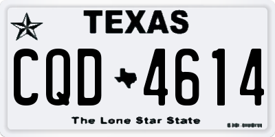 TX license plate CQD4614