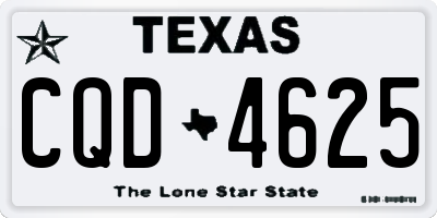 TX license plate CQD4625
