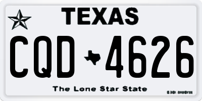 TX license plate CQD4626