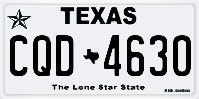 TX license plate CQD4630