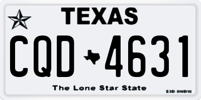 TX license plate CQD4631